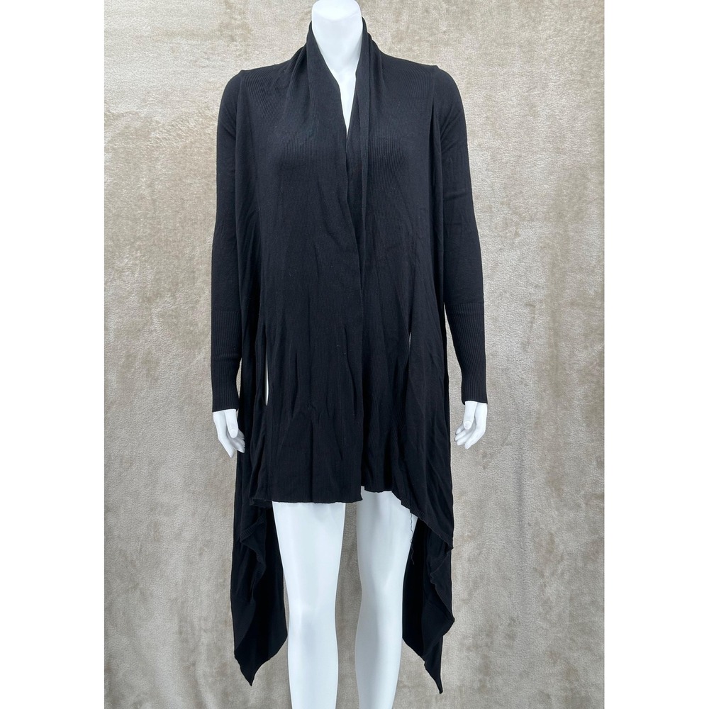 Ted Baker Sweater Women 1 US 4 Black Kristo Waterfall Cardigan Asymmetrical Knit